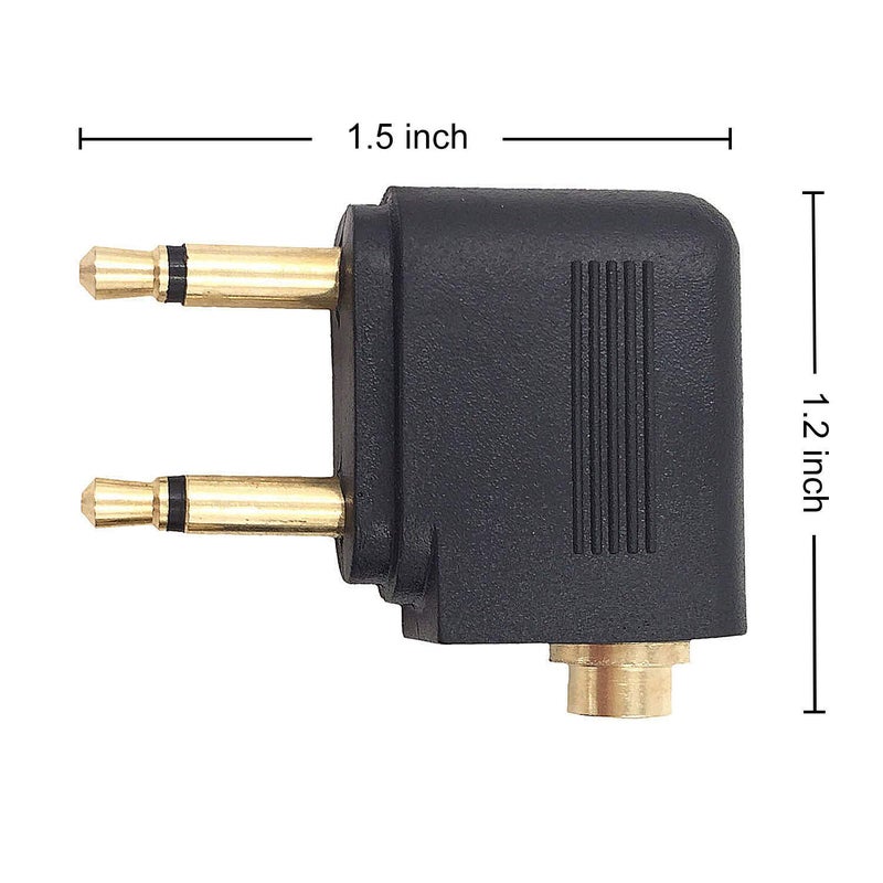 Valefod 4-Pack Airline Airplane Flight Adapters for Headphones, Golden Plated 3.5mm Jack - Image 5